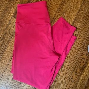Girlfriend collective hot pink high rise compressive leggings size Large